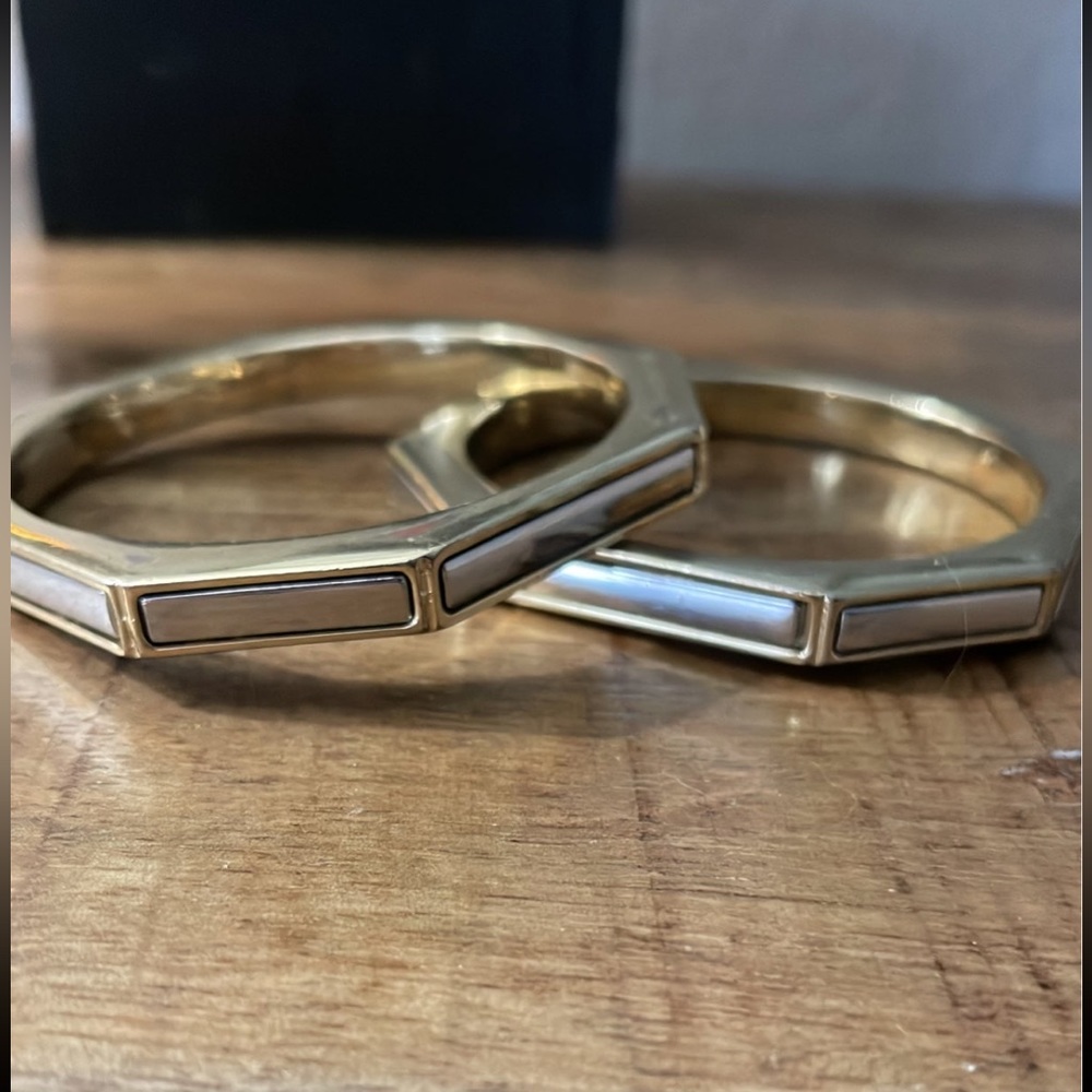 Vince Camuto two tone bamboo bracelets